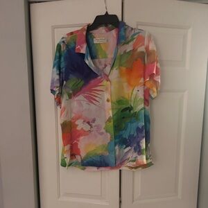 Jam’s world rayon multicolored  Floral Women's Top large